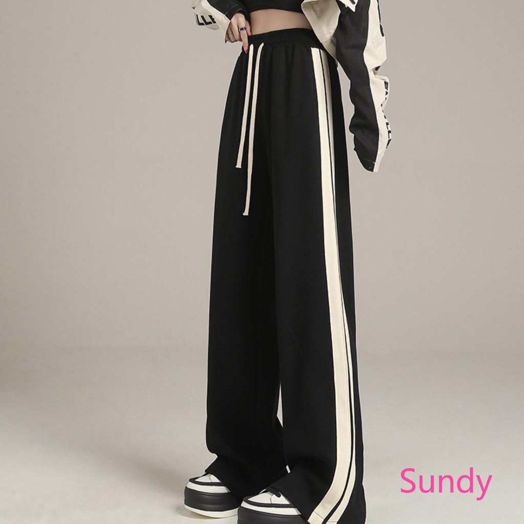 Plus Quần Thể Thao Ống Rộng Thời Trang Xuân Thu Hàn Quốc Dành Cho Nữ / Size Lớn