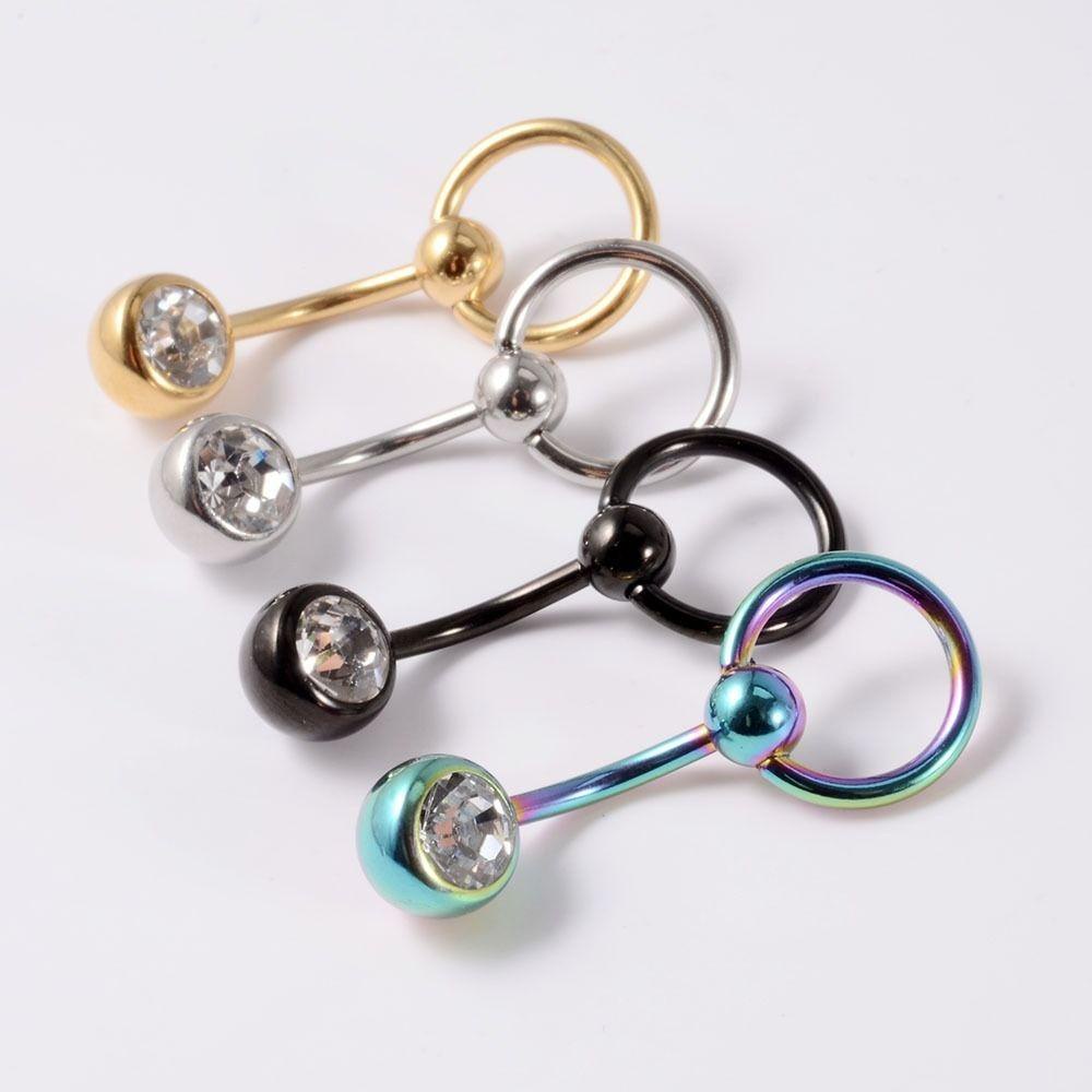 Khuyên Rốn Thép Không Gỉ Đính Đá Đơn Giản Thời Trang|Khuyên Rốn Phong Cách Hàn Quốc Cho Nữ