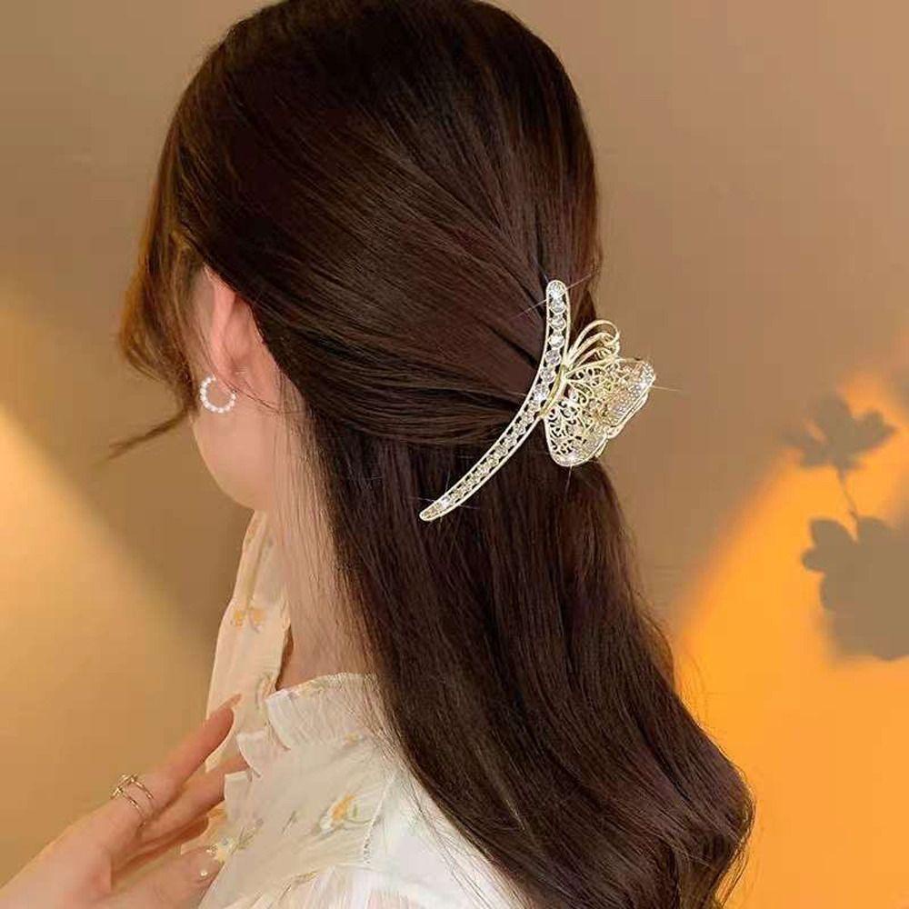 LOMBARD Kẹp Tóc Hình Cá Mập Đính Đá Phong Cách Hàn Quốc Cho Nữ