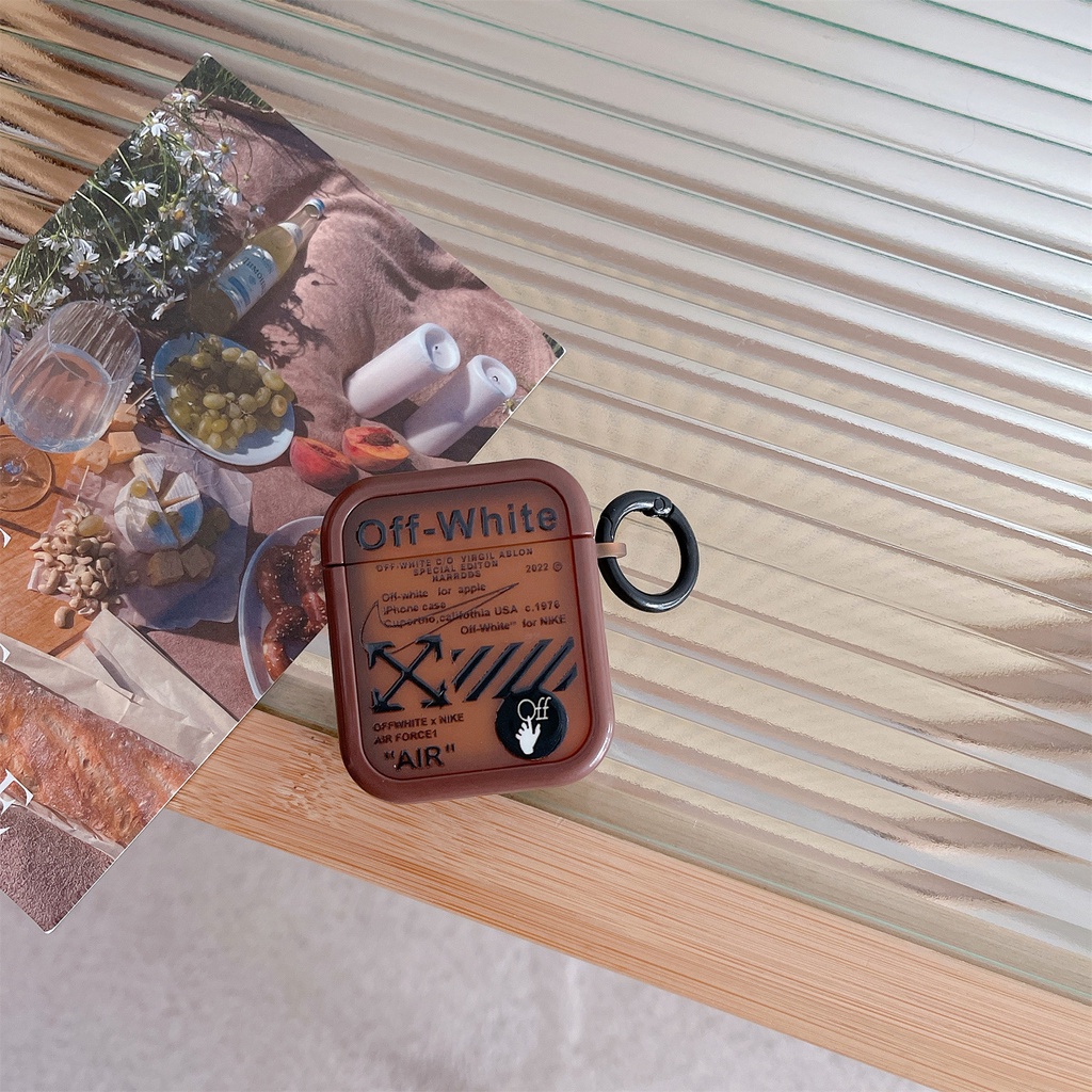 Vỏ Bảo Vệ Hộp Sạc Tai Nghe bluetooth Không Dây AirPods 1 / 2 gen3 pro2 2022 Bằng Silicon Mềm Chống Rơi Họa Tiết OFF Thời Trang