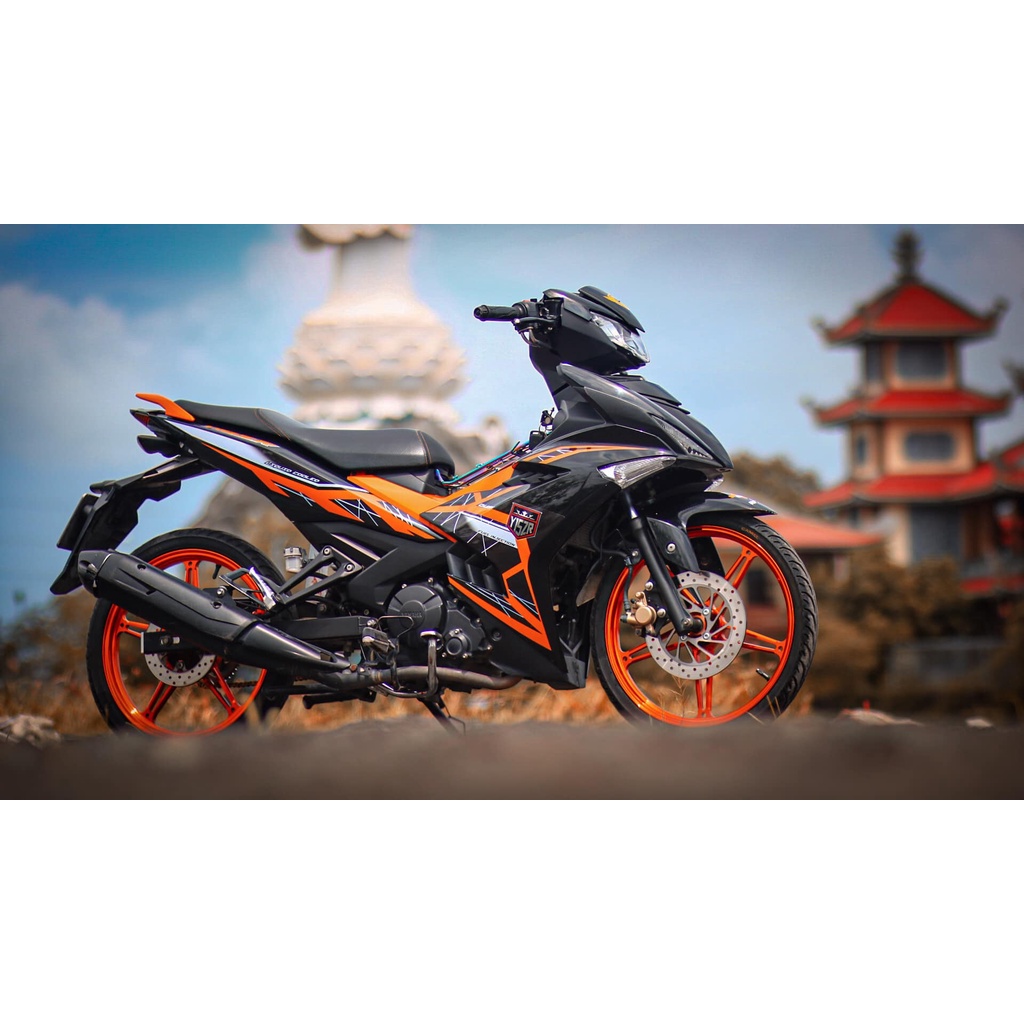 Tem rời Y15ZR cam cho Exciter 150 đen - tem cao cấp không bay màu