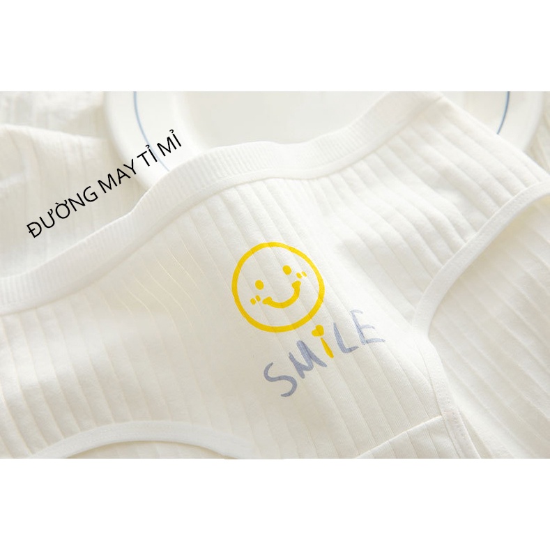 Quần lót nữ cotton kháng khuẩn happy girl Ame Beauty, set 5 quần chíp nữ gân tăm mã 315