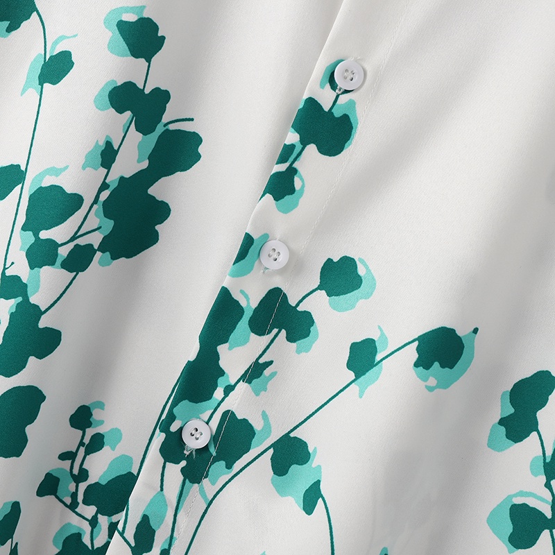 Áo sơ mi INCERUN tay lửng in hoa giản dị thời trang