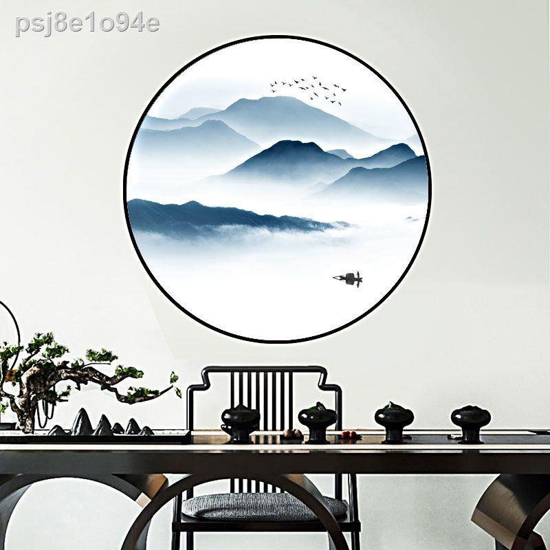 Tranh trang trí hình tròn kiểu Trung Quốc mới nghiên cứu tranh treo tường phòng khách Phong thủy may mắn treo tranh hiên