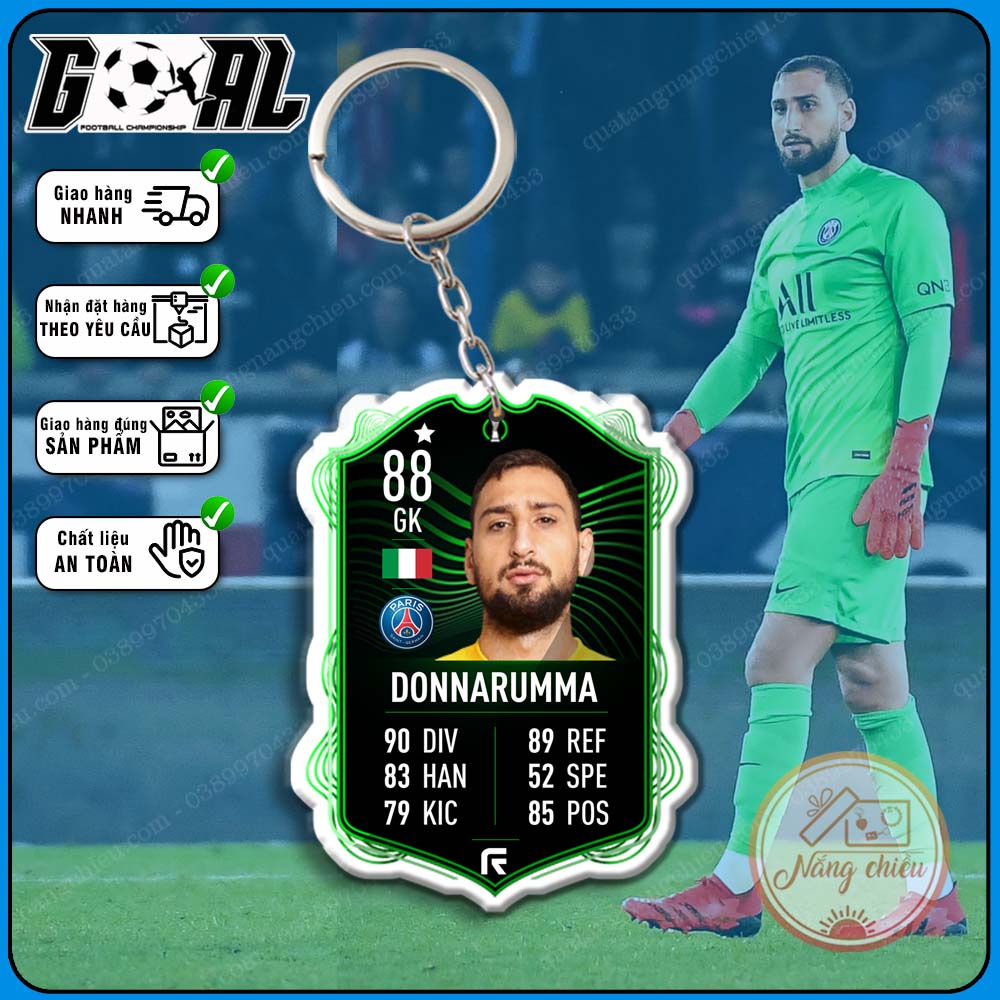 Thẻ icon bóng đá gaming - Móc khóa in hình Gianluigi Donnarumma - CLB PSG [7161-7172]
