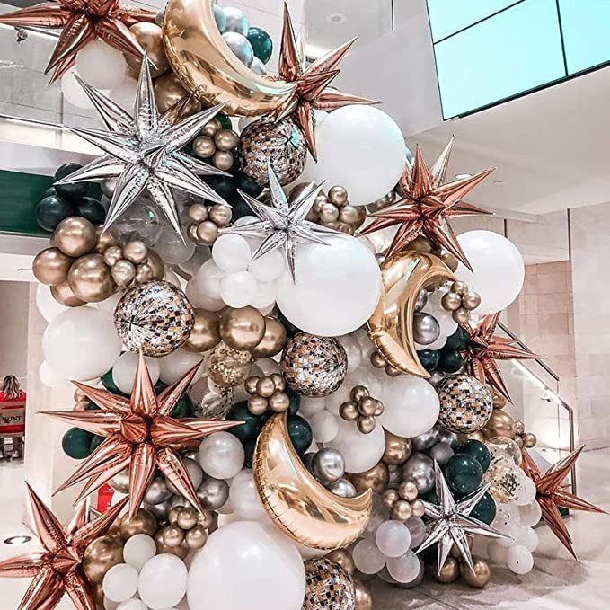 Set 10 Bong Bóng Nhôm Hình Nón Giọt Nước Màu Sáng Dùng Để Trang Trí Tiệc Sinh Nhật / Đám Cưới DIY