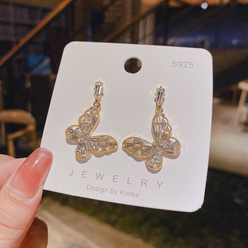 Bông Tai Mạ Bạc 925 Hình Bướm Thời Trang Dành Cho Nữ