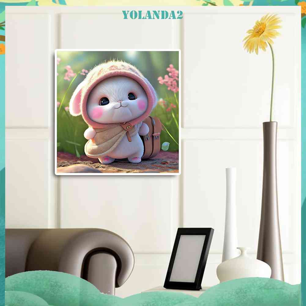Bộ Tranh Đính Đá 5D Tự Làm Toàn Diện Hình Thỏ Trang Trí Nhà Cửa
