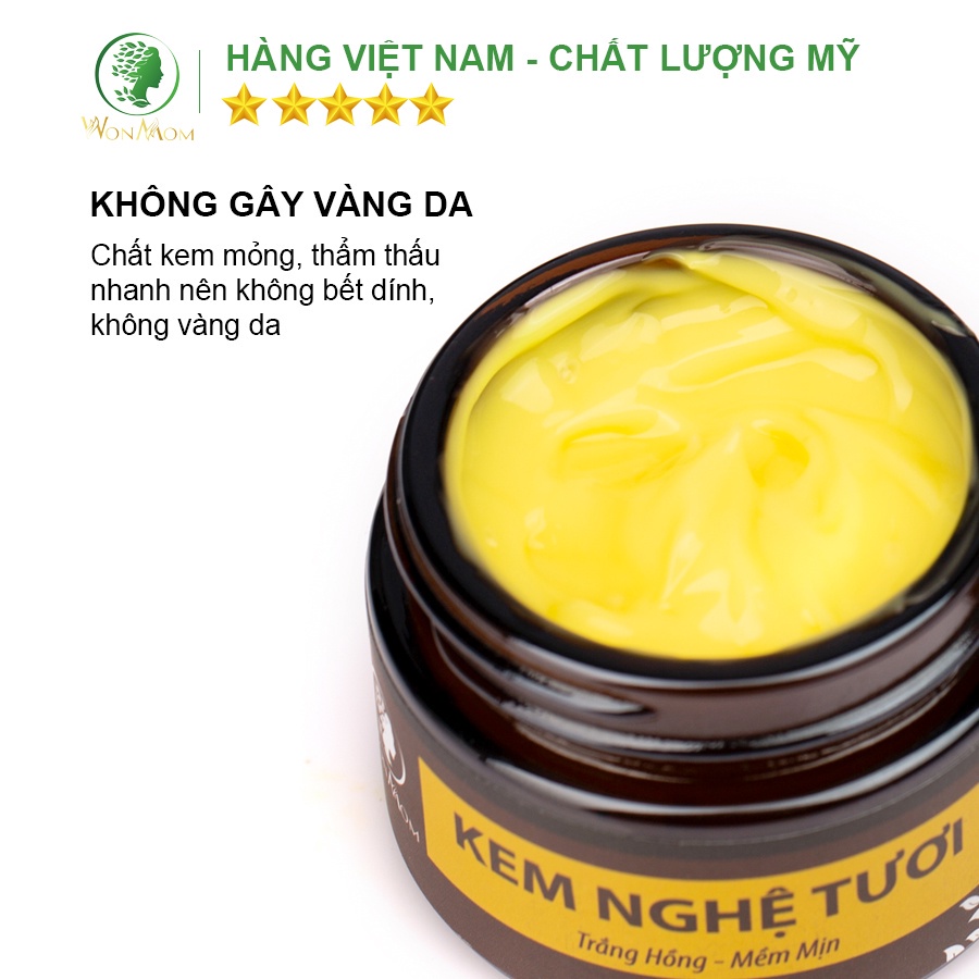 Bộ dưỡng trắng hồng, mịn màng da mặt WONMOM - Serum vitamin C + kem nghệ tươi - An toàn mẹ bầu & sau sinh - Chính hãng