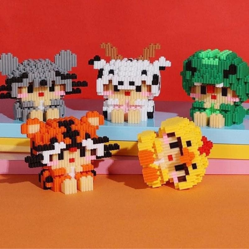 Bộ đồ chơi xếp hình lego 12 con giáp mini mô hình lắp ráp 3d cực kỳ dễ - ảnh sản phẩm 5