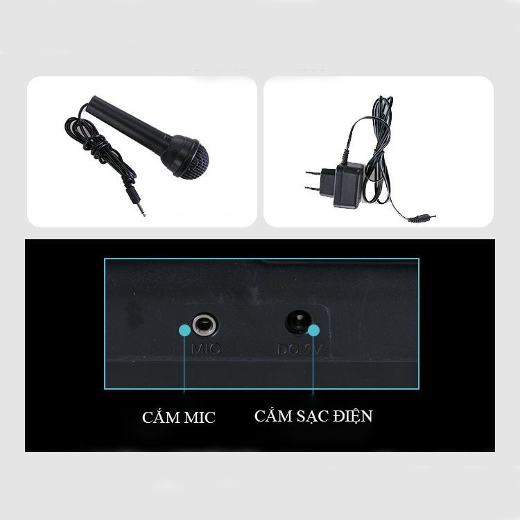Đàn Piano - Đàn Organ 61 Phím Cho Người Mới Học, Đàn Điện Tử Có Mic Cho Bé