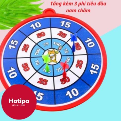 Phi tiêu treo tường,màu ngẫu nhiên,hình tròn loại LỚN 30Cm kèm 3 mũi tên nam châm an toàn tuyệt đối với trẻ em