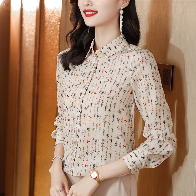 Áo Sơ Mi Lụa Mulberry Cao Cấp Tay Dài Dáng Rộng Thời Trang Xuân Thu 2023 Phong Cách Mới Cho Nữ