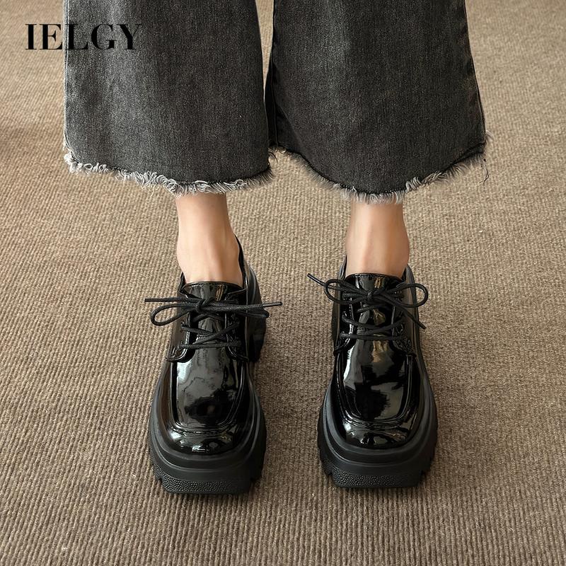 Giày Đế Xuồng Tăng Chiều Cao Phong Cách Anh Quốc Cổ Điển Dễ Phối Đồ Thời Trang Cho Nữ