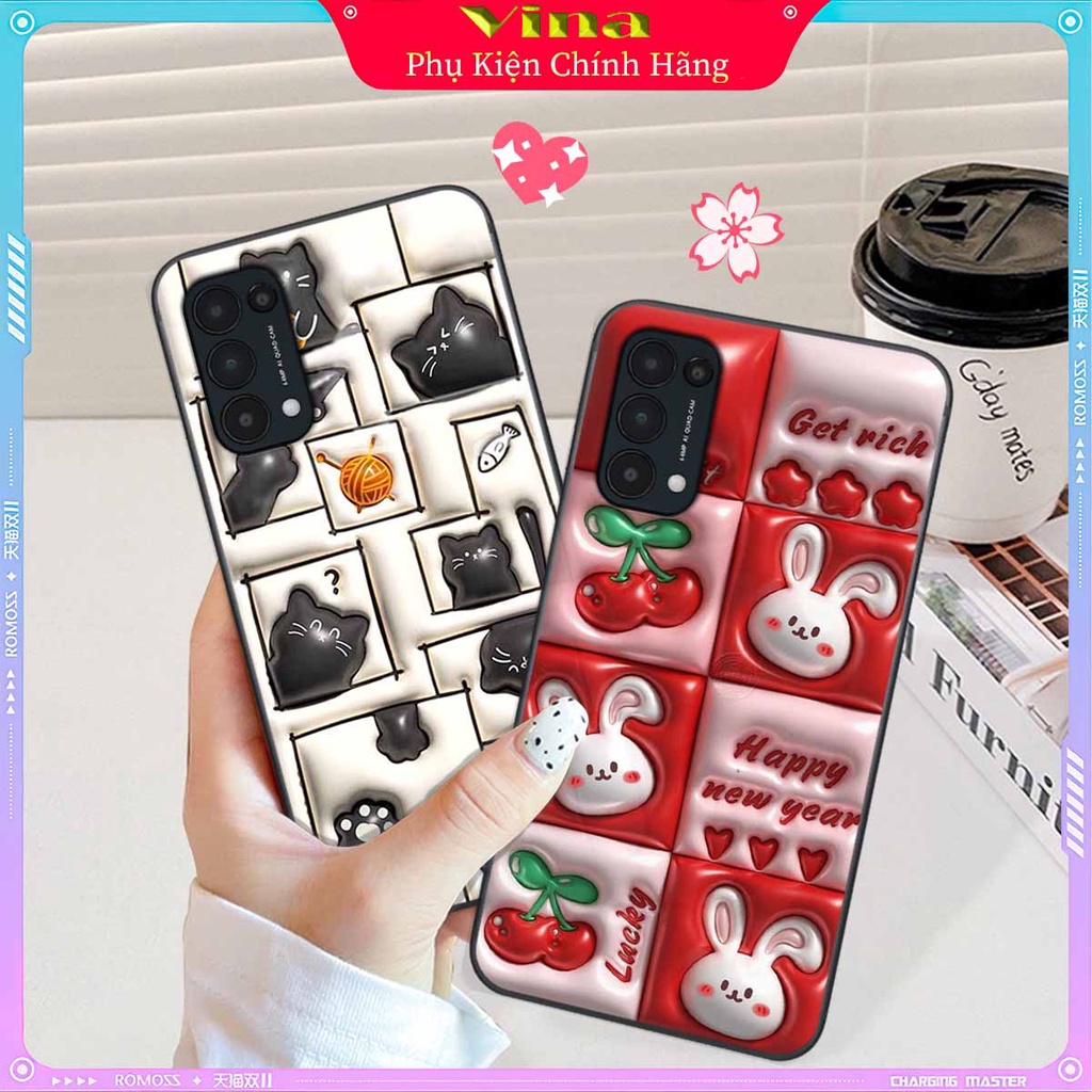 (Ốp Hiệu Ứng Giả Nổi) Oppo Reno5 4G / Reno5 5G / Reno 5 In hình Cute