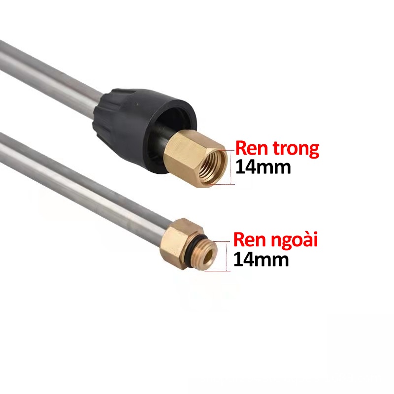 Ống nối dài xúng máy rửa xe C0004-62, vòi thanh nối dài 35cm cho xúng máy rữa xe cao áp, vòi kim loại