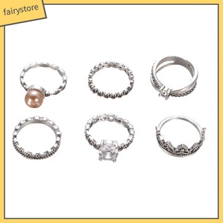 Set 1 / 6 Chiếc Nhẫn Thời Trang Retro Cho Nữ