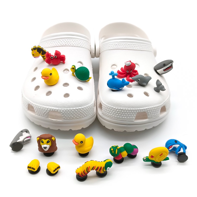 1pcs sticker dép crocs 3D Phụ Kiện Jibbitz Trang Trí Giày Hình Charm Động Vật 3D Cho Bé DIY Trang Trí Giày Dép Hoạt Hình Dễ Thương