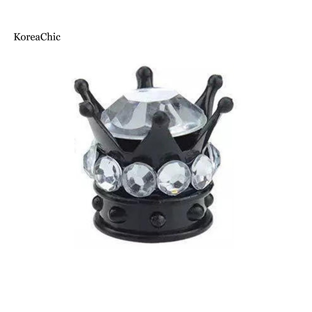 Nắp Van Xe Hơi Hình Vương Miện Đính Kim Cương Giả Handmade