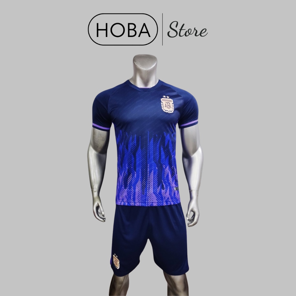 Bộ quần áo bóng đá đồ đá banh trẻ em đội tuyển Argentina tím