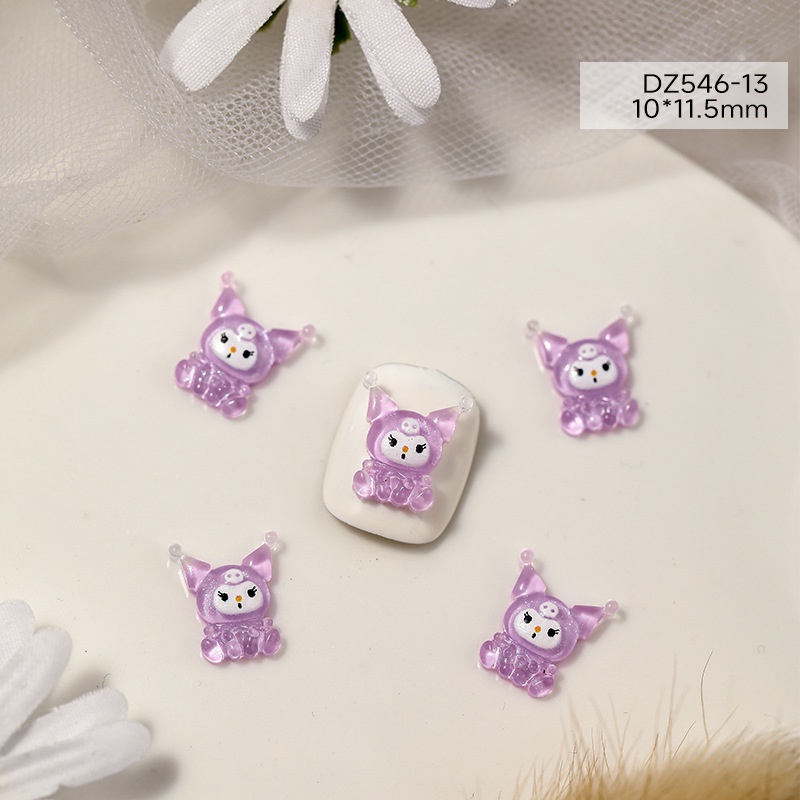 Túi 10 Phụ Kiện Trang Trí Móng Tay Hình Thỏ Gấu Kumi Ngôi Sao delu Nổi Tiếng Hoạt Hình Phổ Biến