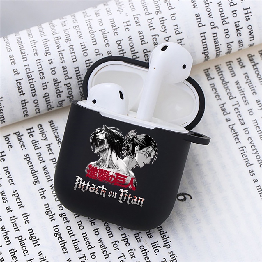 Vỏ Bảo Vệ Hộp Sạc Tai Nghe airpods 1 2 3 pro 2 bluetooth Không Dây Chất Liệu Mềm Họa Tiết attack on titan