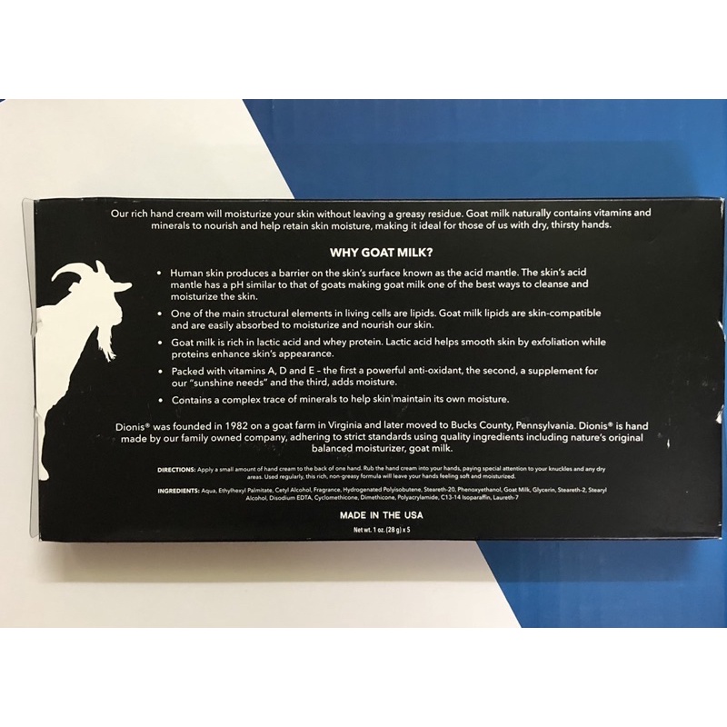 Kem dưỡng da tay Dionis Goat Milk Hand Cream 28g  - Tinh chất sữa dê USA
