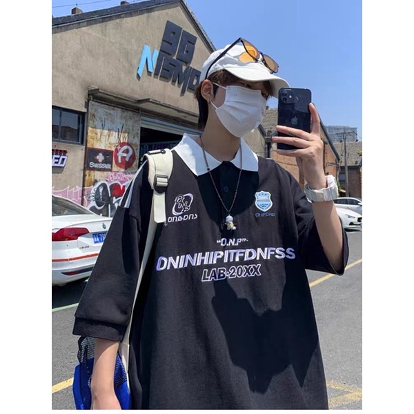 Áo polo form rộng tay lỡ unisex dành cho cả nam và nữ - DNINHIP