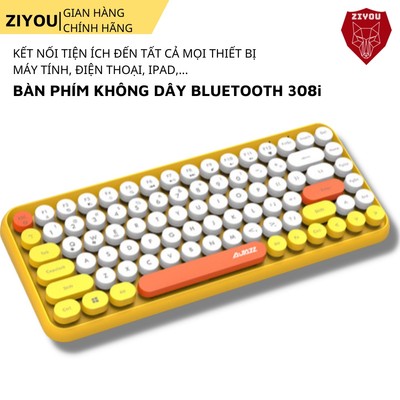 Bàn Phím Bluetooth ko dây ZIYOU 308i Bản Nâng Cấp 2025 Thiết Kế Mỏng Cực Đẹp,Tương Thích Máy Tính,ĐT,tablet táo