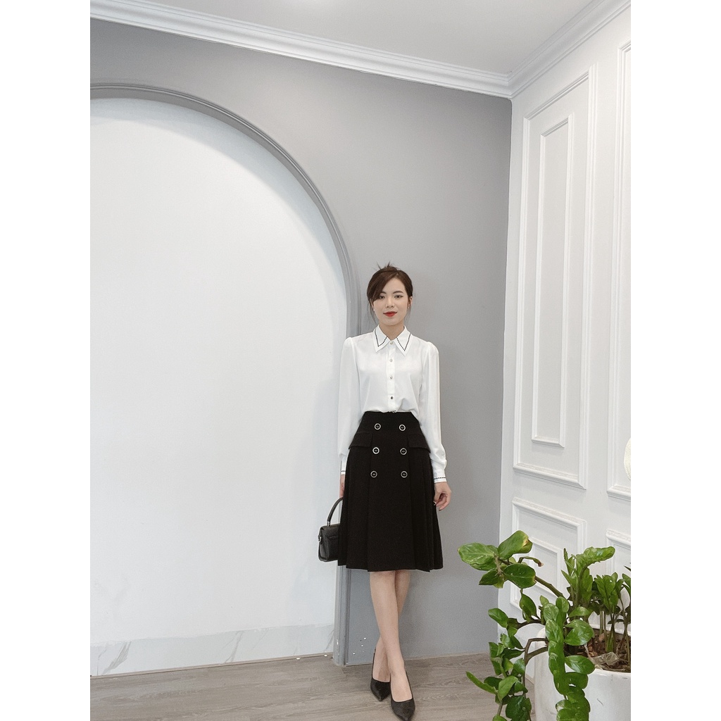 Chân Váy Xòe 6 Khuy 2 Nắp Túi Min House