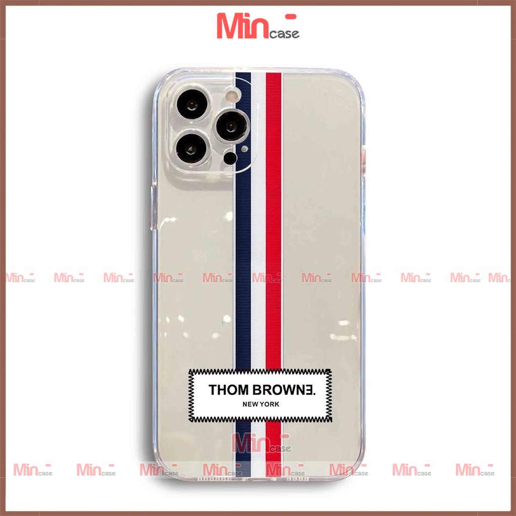 Ốp lưng thom browne cạnh vuông chống sốc silicon trong suốt bvc cho iphone ip 6/6s/7/8/X/XS/11/12/13/14 Pro Plus Max