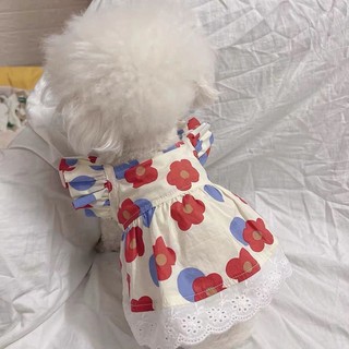 Đầm Cotton In Hoa Cho Thú Cưng