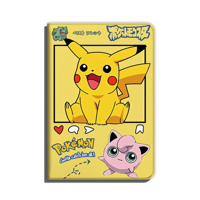 Vỏ Pokemon Pikachu cho Air 10.9 Pro 11 2019 IPad 10.2 Vỏ 7/8/9 Vỏ thế hệ thứ 9 cho năm 2018 9.7 5/6 Air 2/3 10.5 Mini 4 5 6