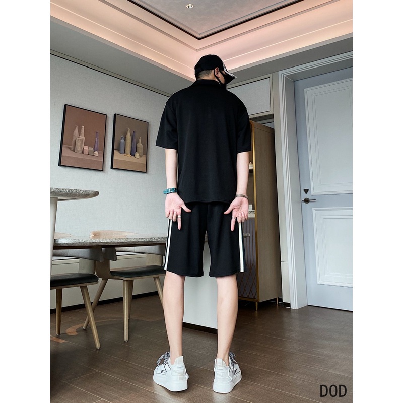 Bộ Polo Nam Nữ AMBITION Cổ Bẻ Áo Quần Phối Viền 2 Sọc Vai Sành Điệu, 2 Màu Siêu Hot Cotton Ngoại Dày Dặn Cá Tính