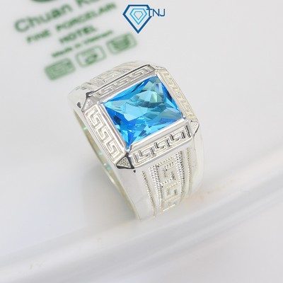 Nhẫn bạc 925 nam đính đá xanh dương NNA0381 - Trang Sức TNJ