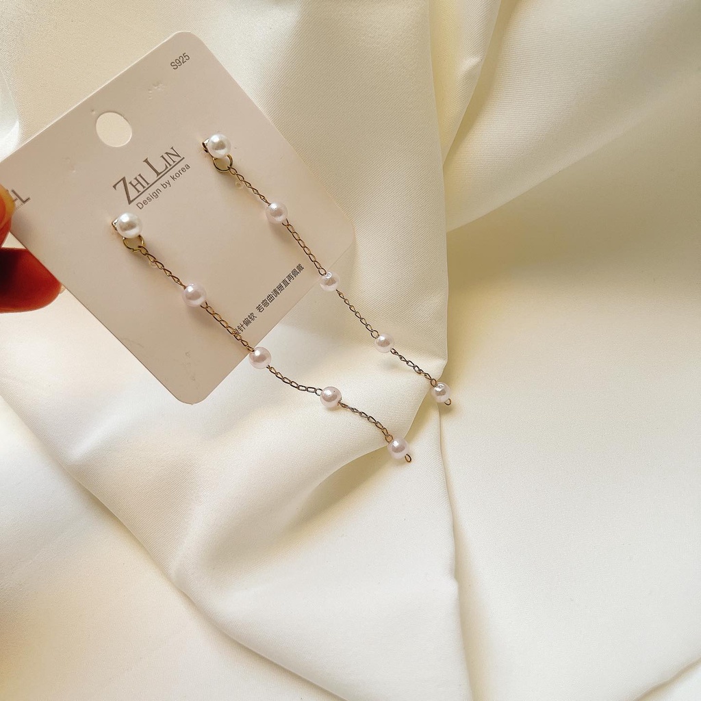 Bông tai dài 5 hạt