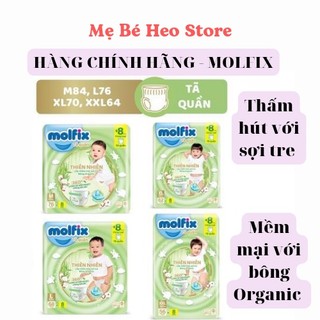Tã/Bỉm Quần/Dán Molfix Thiên Nhiên Ultra Size S88/M84/L76/XL70/XXL64/XXXL30