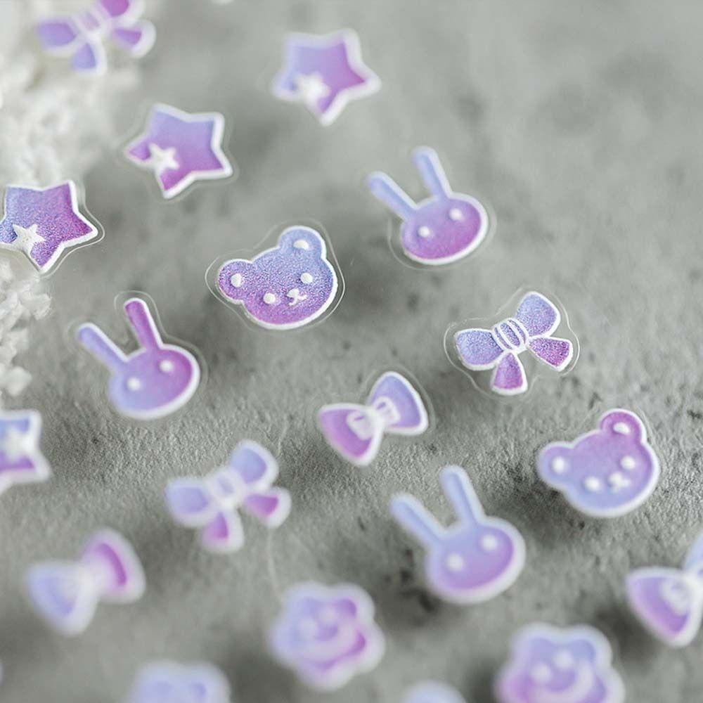 Curtes Nhãn Dán Trang Trí Móng Tay Tự Dính Họa Tiết Động Vật Hoạt Hình Dễ Thương