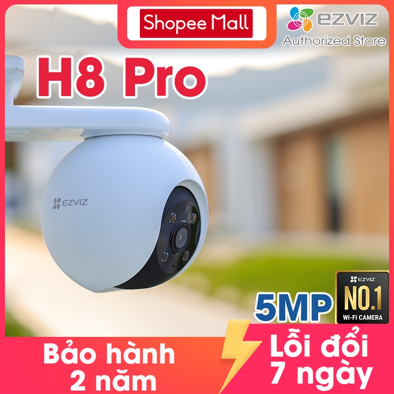 [Giảm 10% tối đa 150K]+[MUA 2 TẶNG 1 QUÀ] Camera EZVIZ H8 Pro 3K 5MP, ghi hình màu ban đêm, âm thanh 2 chiều,