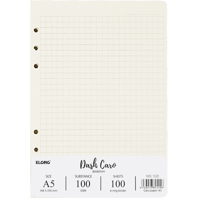 Ruột giấy refill binder sổ A5 200 trang nét đứt 100gsm, sổ còng  Klong tiết kiệm