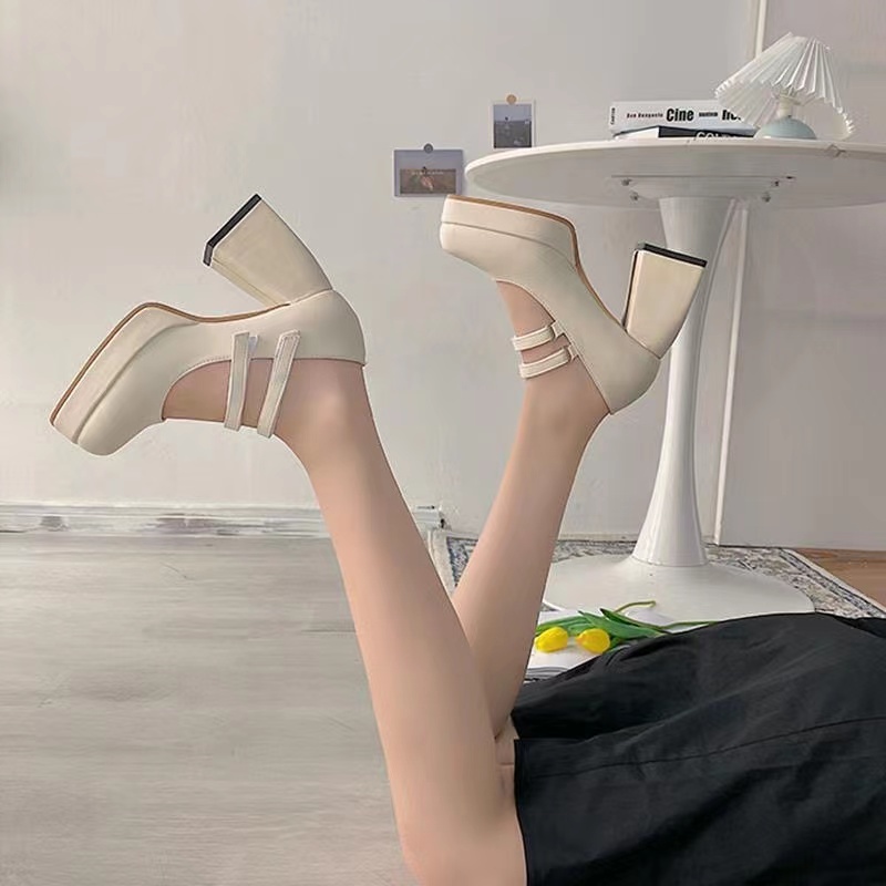 Giày Lolita big size 40 41 42 gót vuông 9cm