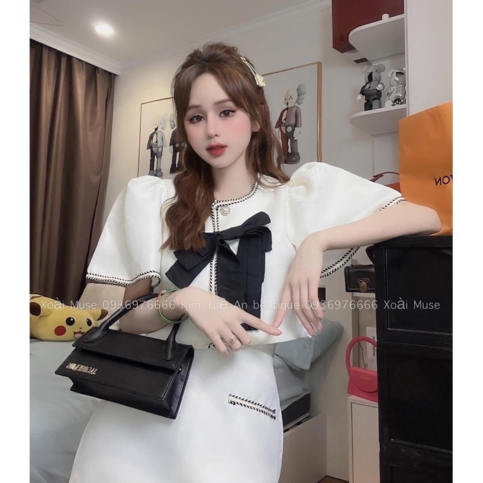 SET BỐ DẠ CỔ SEN VIỀN + CHÂN VÁY
