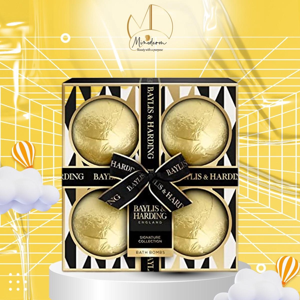 Set quà tặng Baylis &amp; Harding Gồm 4 viên thả bồn tắm, hương dễ chịu, trải nghiệm tuyệt vời 120g/viên