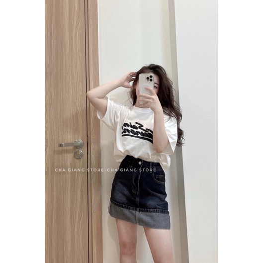 Chân Váy Jeans Gập Gấu