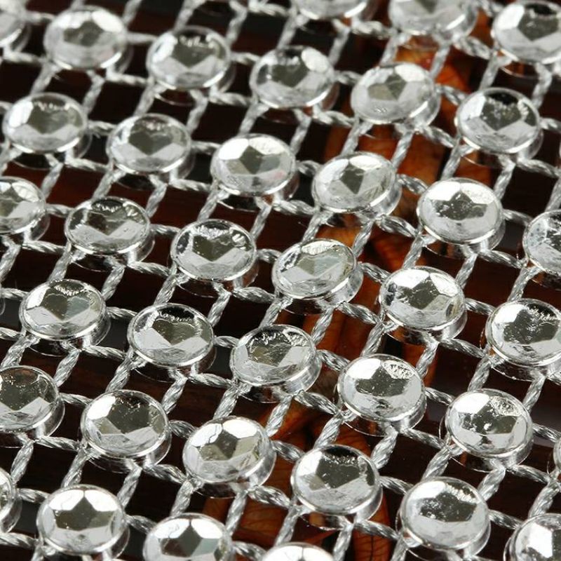 Ruy băng lưới đính giả đá bản 12cm trang trí phụ kiện handmade