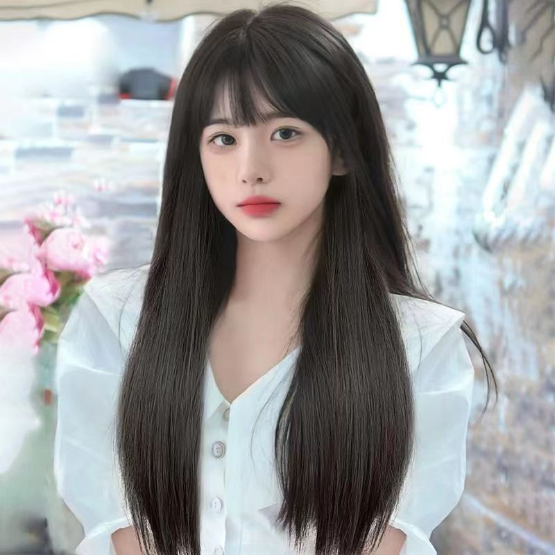 Tóc Giả Dài Thẳng Màu Trắng / Hồng Nhạt Phong Cách Lolita Hàn Quốc Cho Nam Nữ