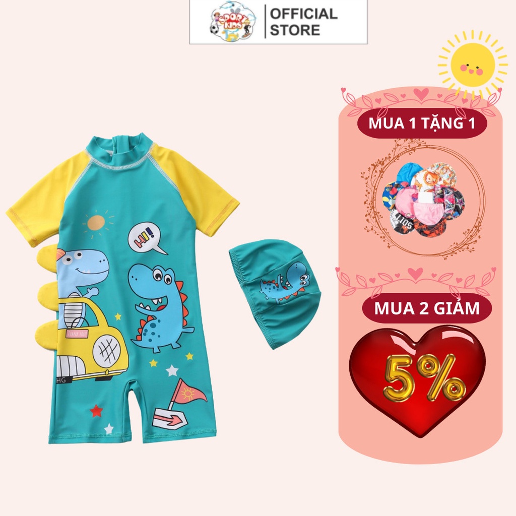 Bộ Đồ Bơi Cho Bé Trai Sportkids In Hình Khủng Long Dễ Thương Cho Bé Từ 10kg Đến Size Đại