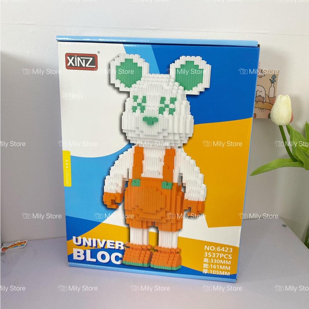 Lego Bearbrick 33cm - Mô Hình Lắp Ráp Bearbrick 33cm Tặng Kèm Búa