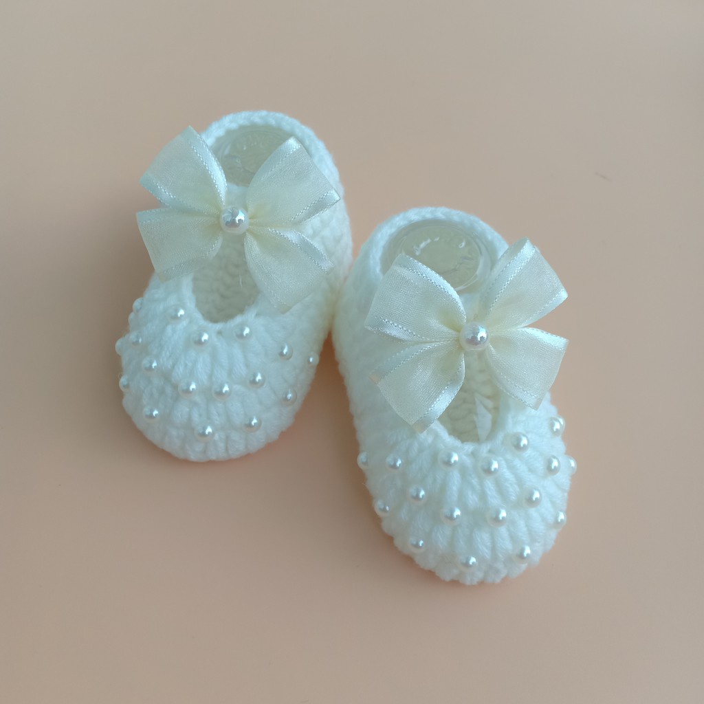 Giày len handmade cho bé gái dưới 15 tháng