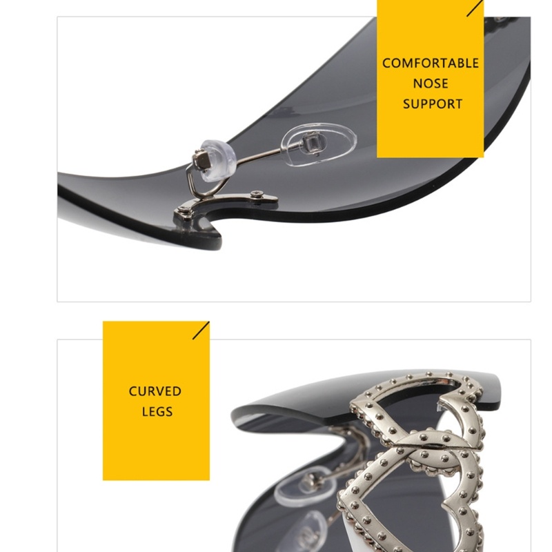 Kính Mát Không Gọng Hình Trái Tim ONERI y2k